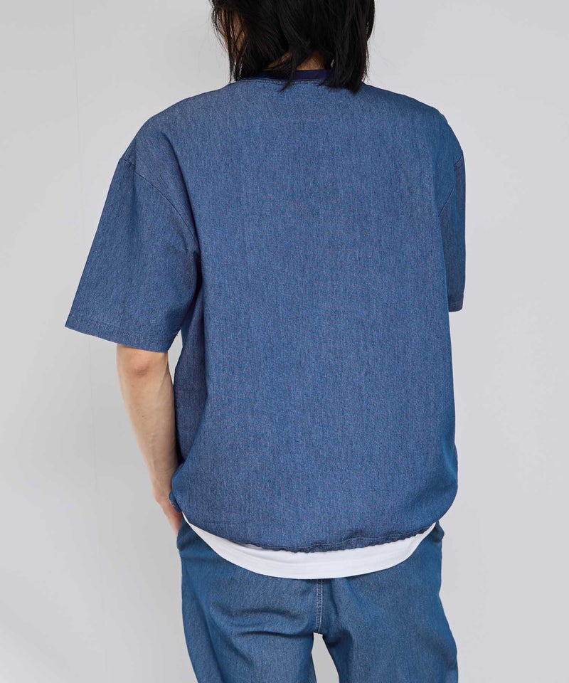 NAVY ブリーズデニム オーバーTシャツ メンズ メール便 対応商品商品画像-17