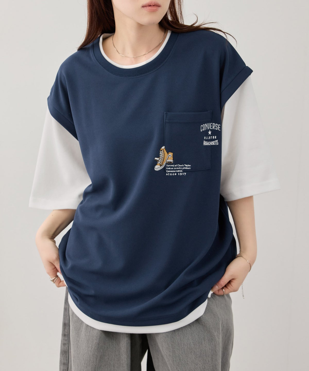 CONVERSE フェイクベストTシャツ メンズ メール便 対応商品