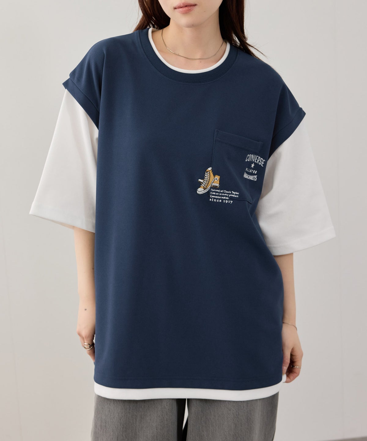 CONVERSE フェイクベストTシャツ メンズ メール便 対応商品