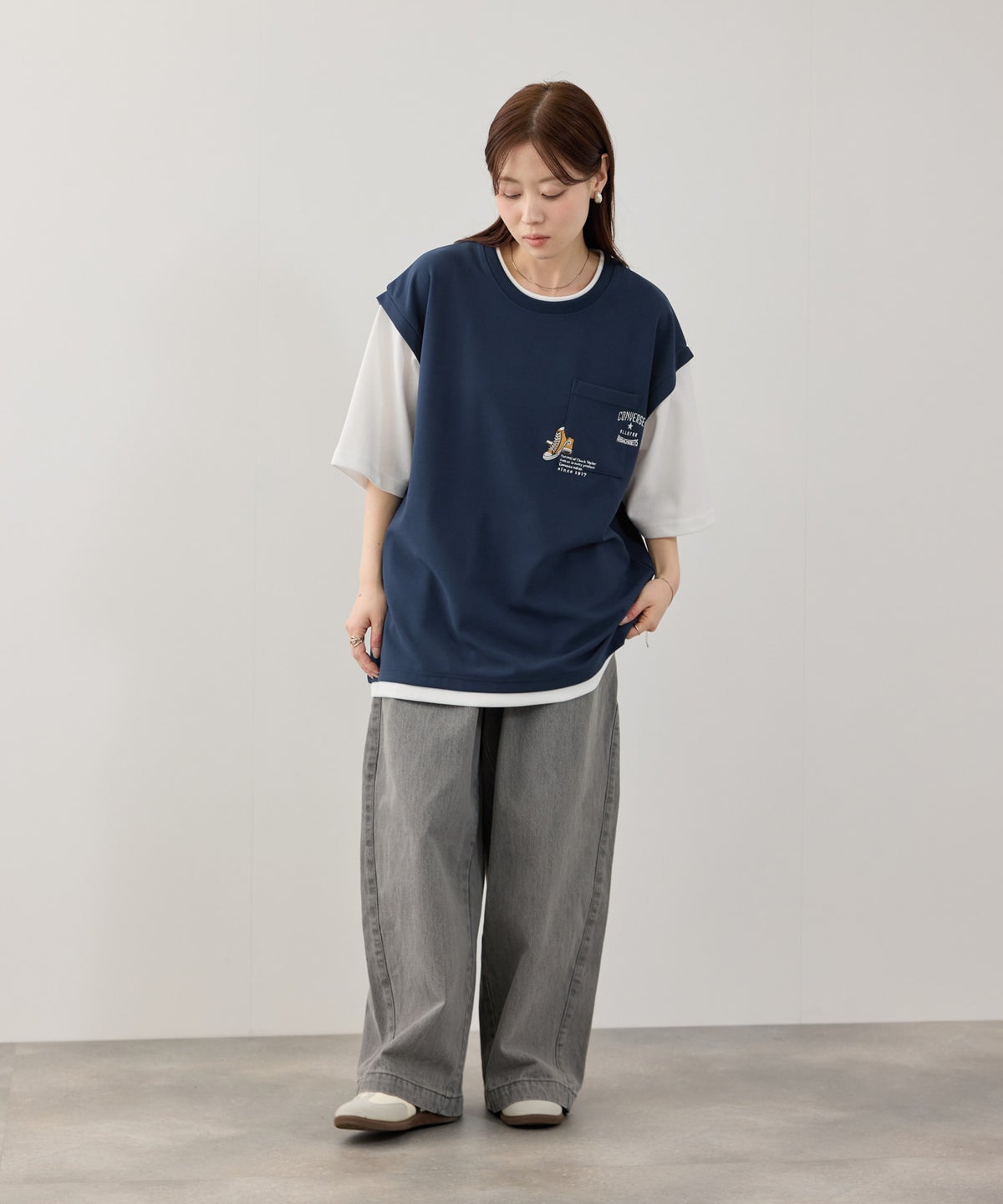 CONVERSE フェイクベストTシャツ メンズ メール便 対応商品