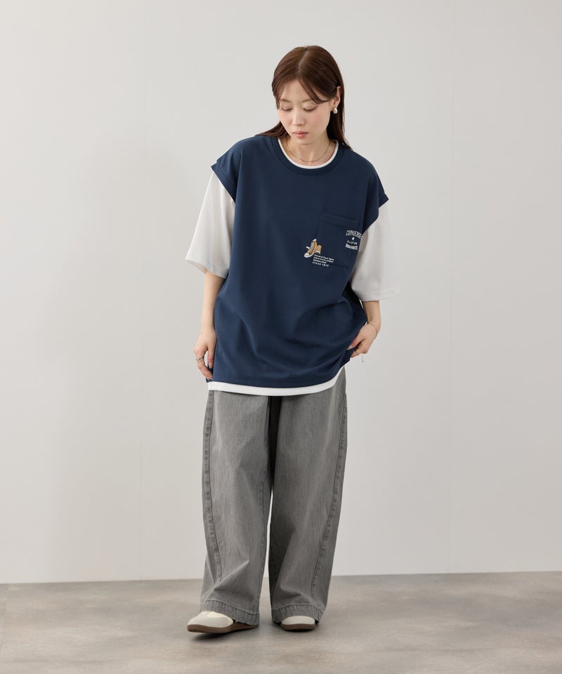 CONVERSE フェイクベストTシャツ メンズ メール便 対応商品商品画像-9