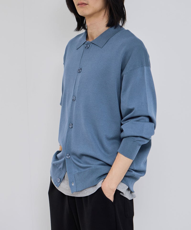 URBAN COLLECTION  ポリニット ポロカーディガン メンズ商品画像-3