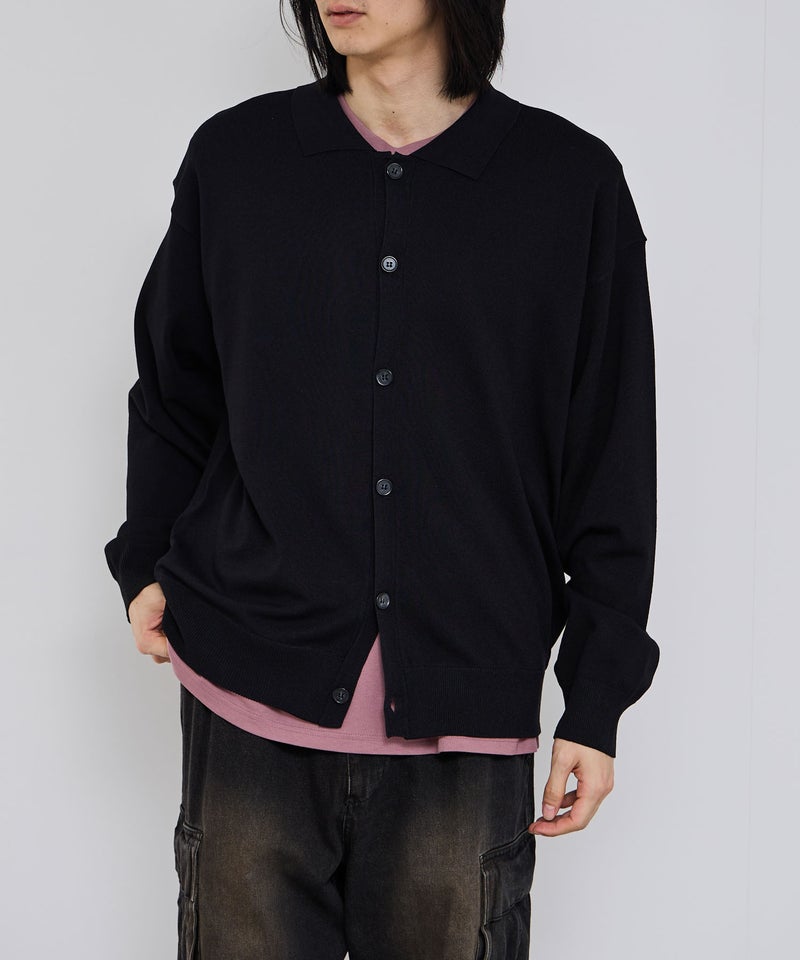 URBAN COLLECTION  ポリニット ポロカーディガン メンズ商品画像-4