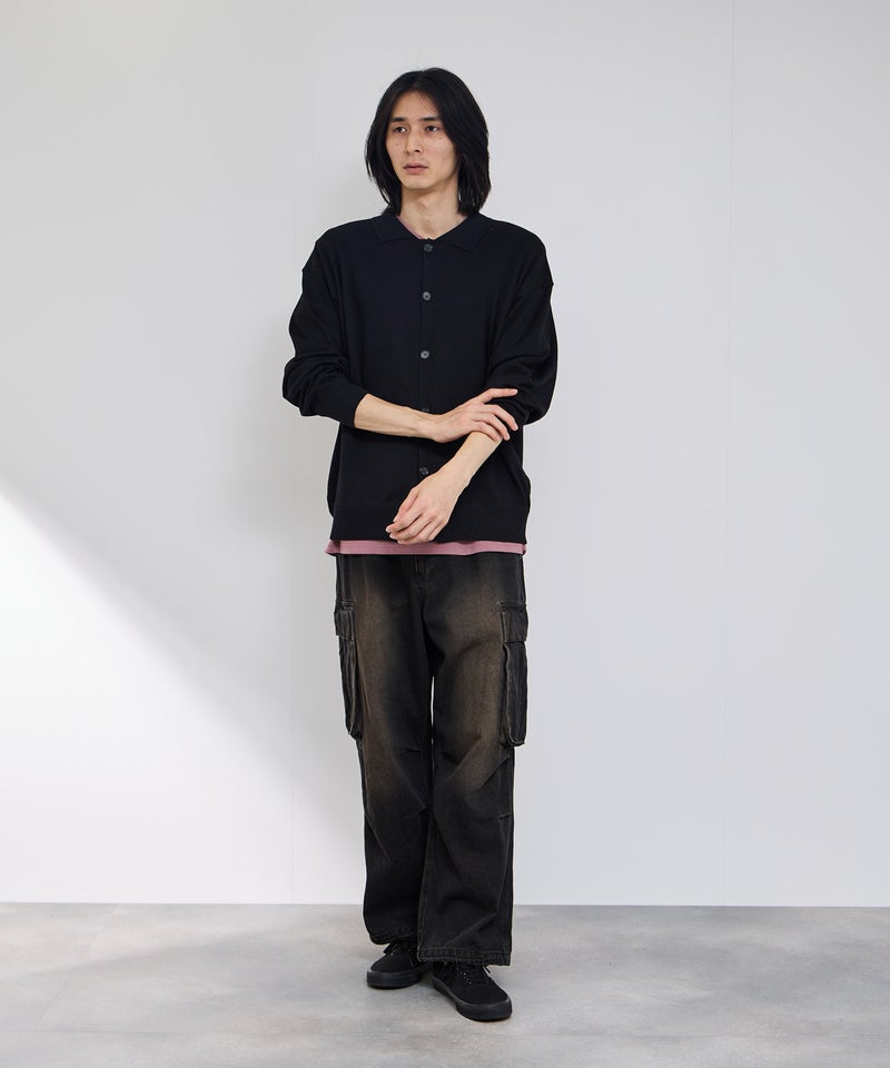 URBAN COLLECTION  ポリニット ポロカーディガン メンズ商品画像-6