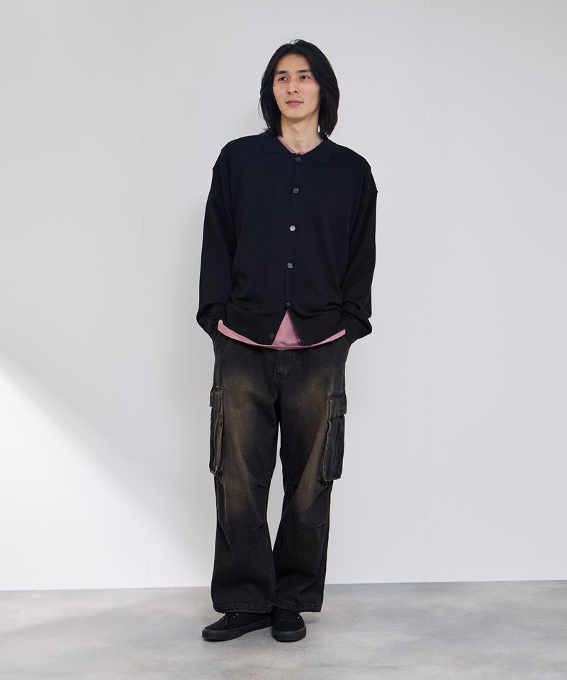 URBAN COLLECTION ポリニット ポロカーディガン メンズ商品画像-7