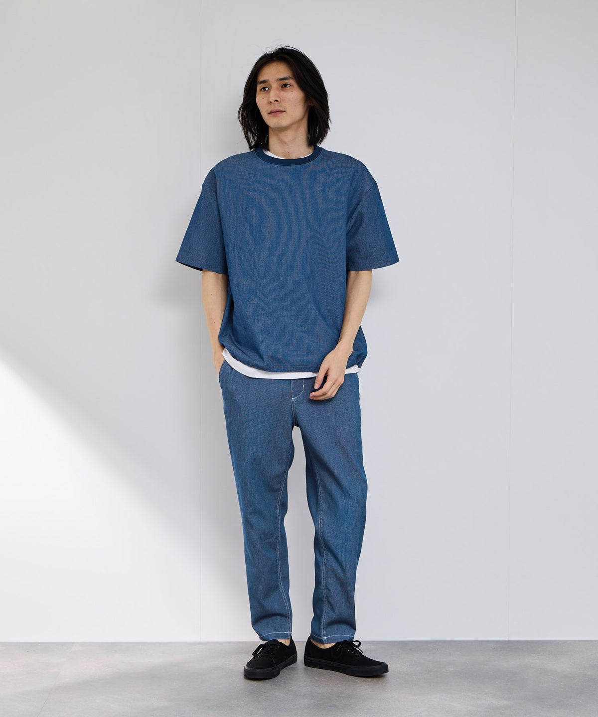 NAVY ブリーズデニム イージーパンツ メンズ