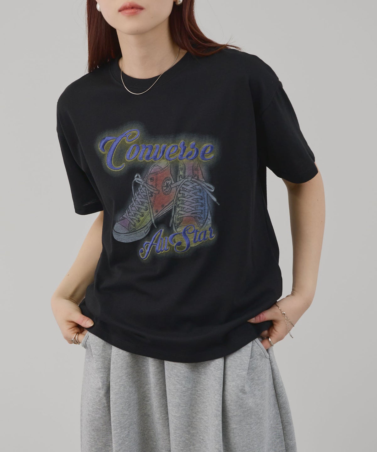 CONVERSE ぼかしプリントTシャツ レディース メール便 対応商品