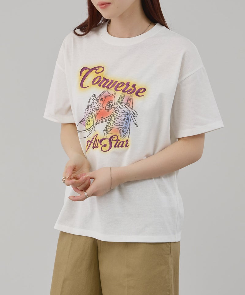 CONVERSE ぼかしプリントTシャツ レディース メール便 対応商品商品画像-4