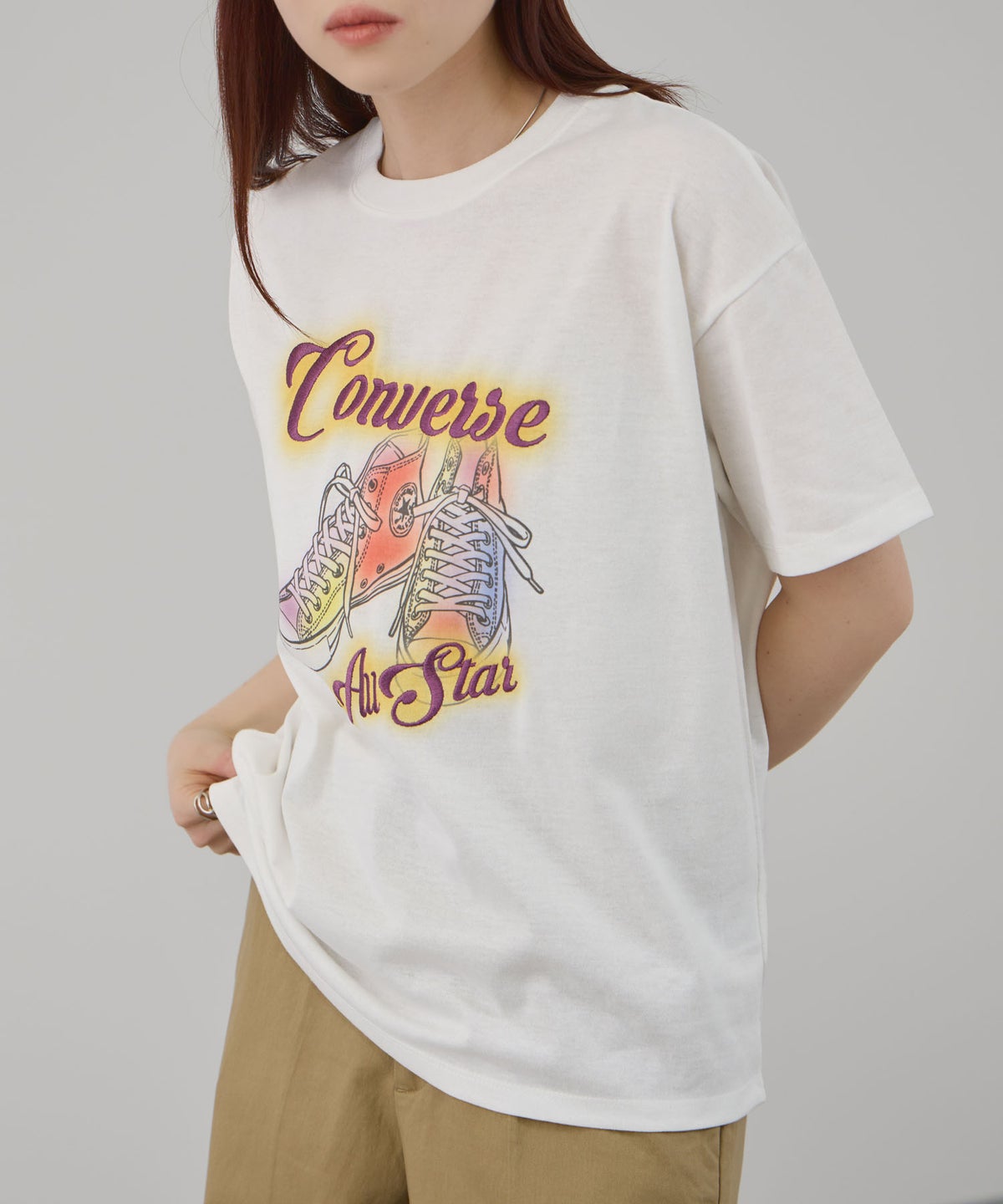 CONVERSE ぼかしプリントTシャツ レディース メール便 対応商品