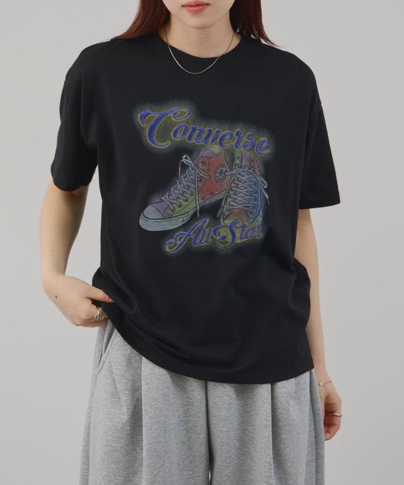 CONVERSE ぼかしプリントTシャツ レディース メール便 対応商品商品画像-8