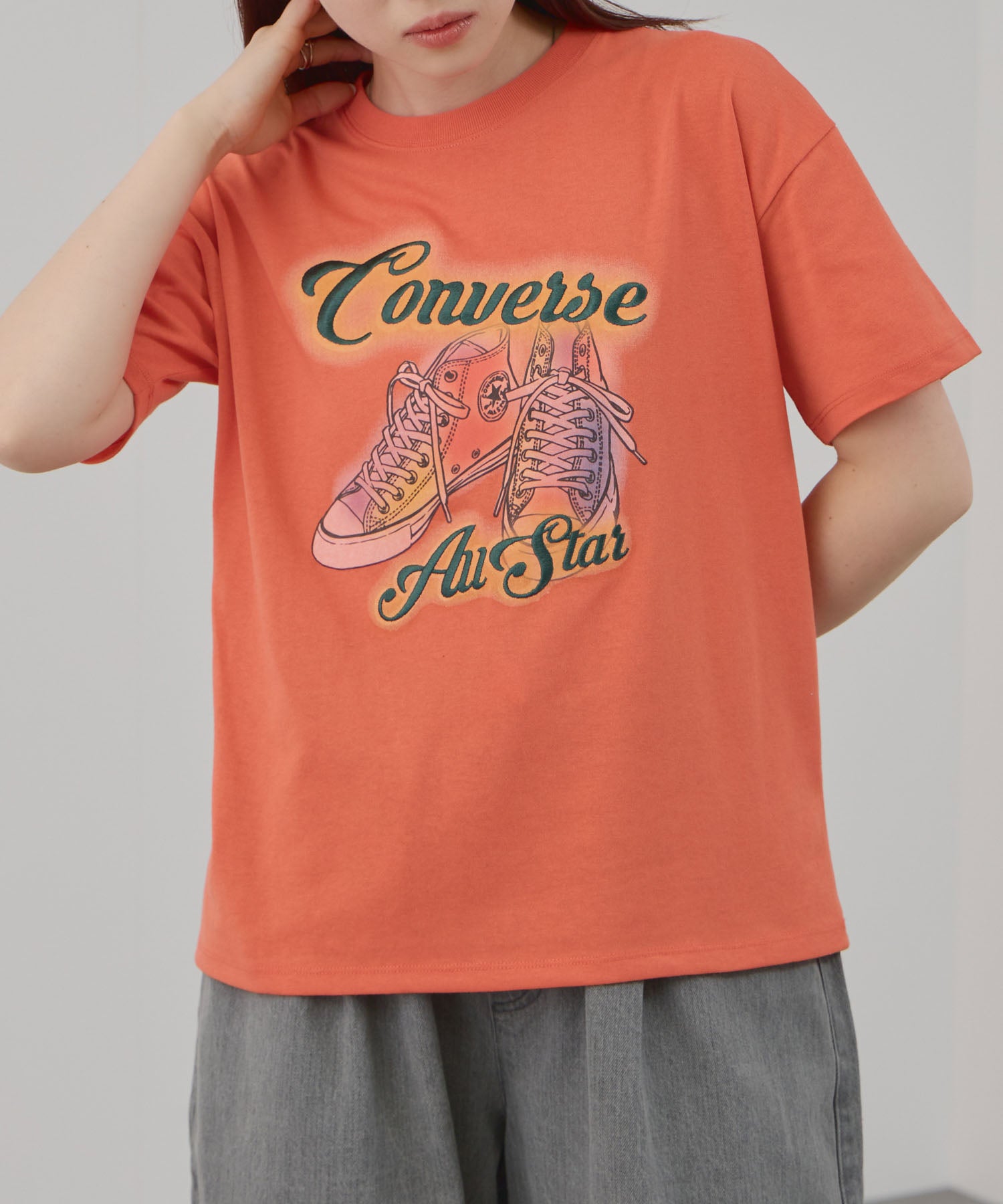 CONVERSE ぼかしプリントTシャツ レディース