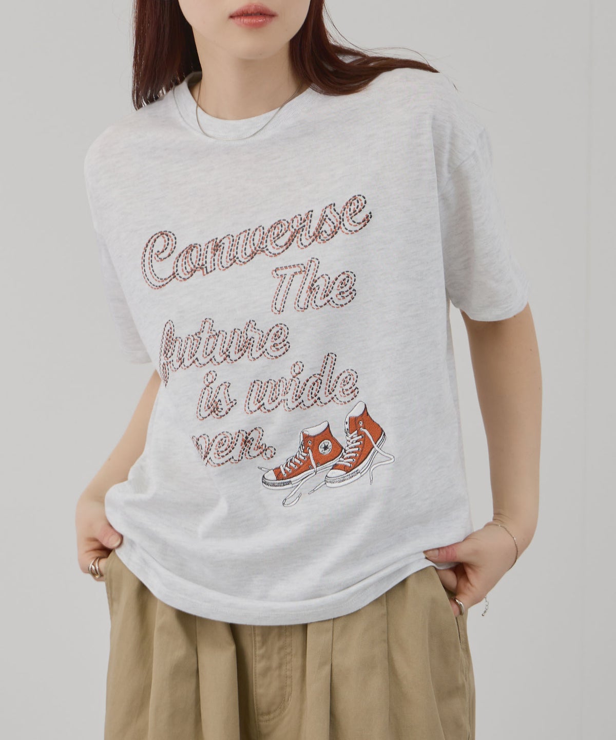 CONVERSE 刺繍プリントTシャツ レディース メール便 対応商品