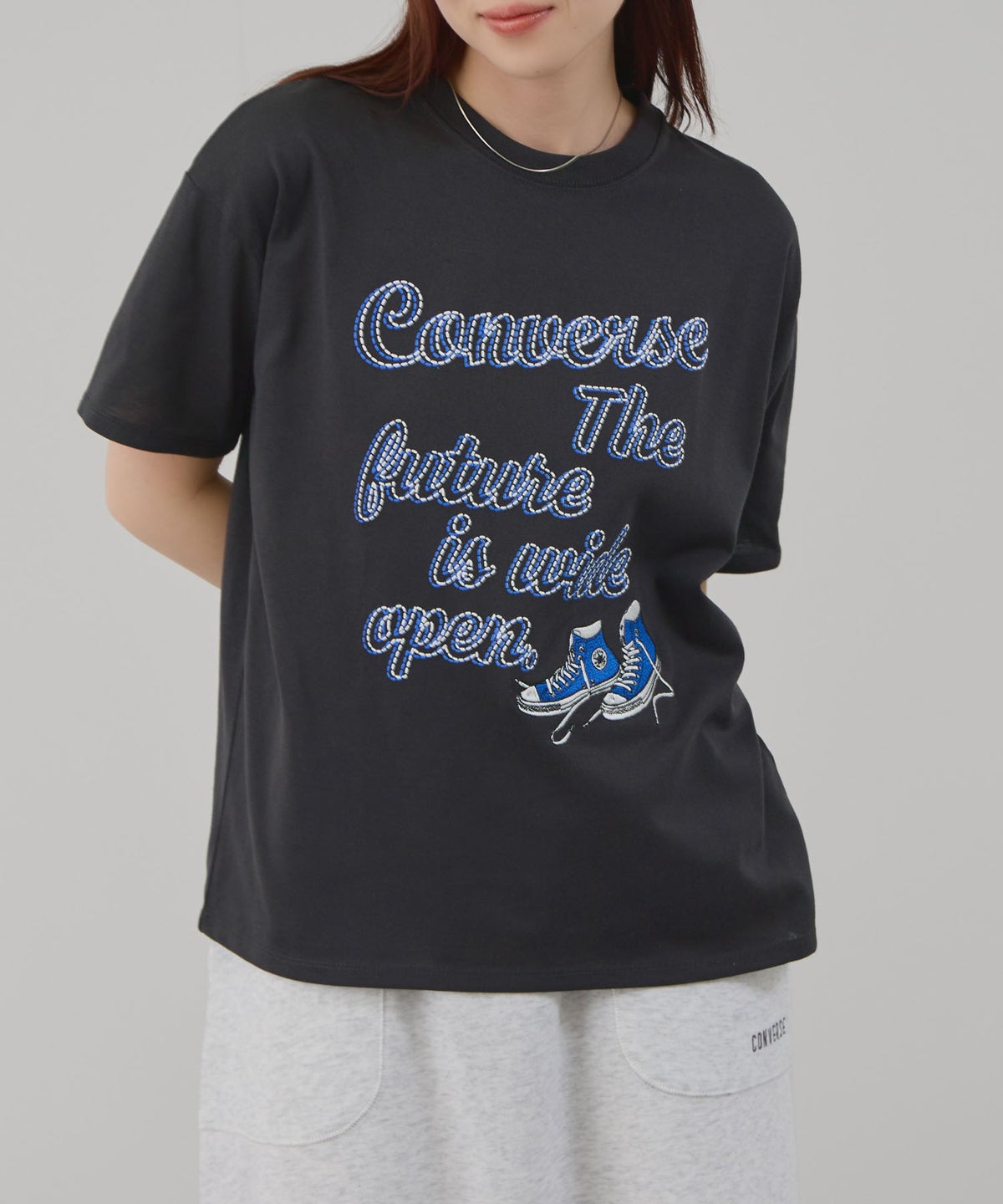 CONVERSE 刺繍プリントTシャツ レディース メール便 対応商品
