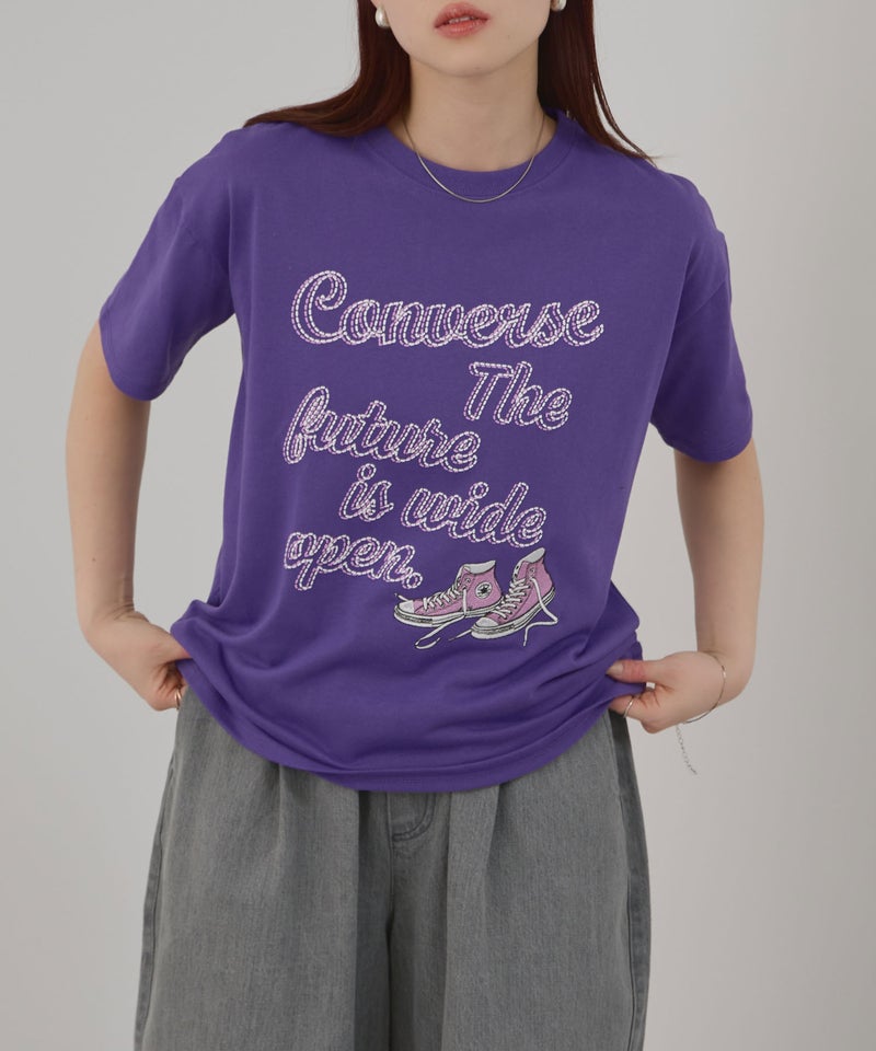 CONVERSE  刺繍プリントTシャツ レディース メール便 対応商品商品画像-8