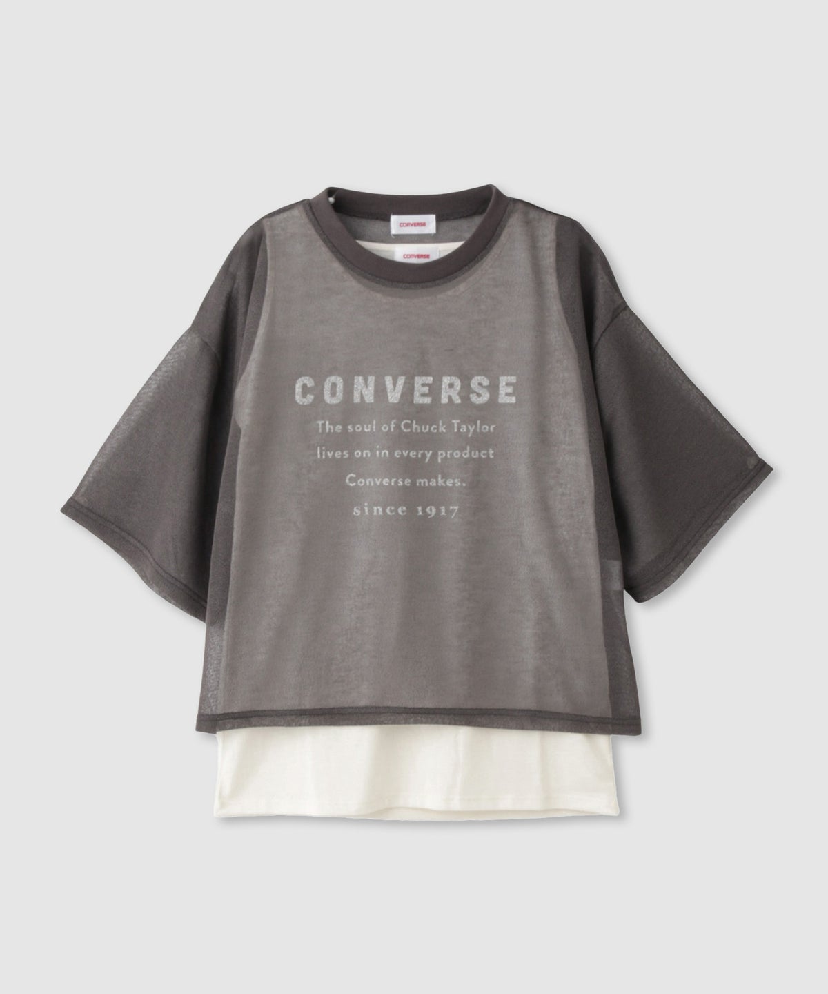 CONVERSE 透かし無地Tシャツアンサンブル レディース