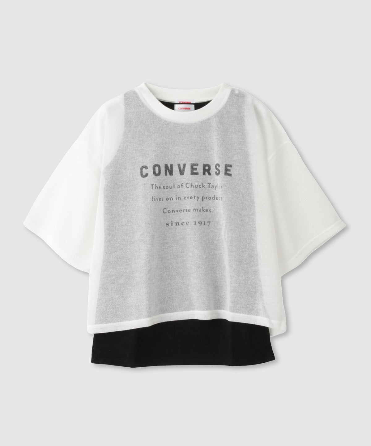CONVERSE 透かし無地Tシャツアンサンブル レディース