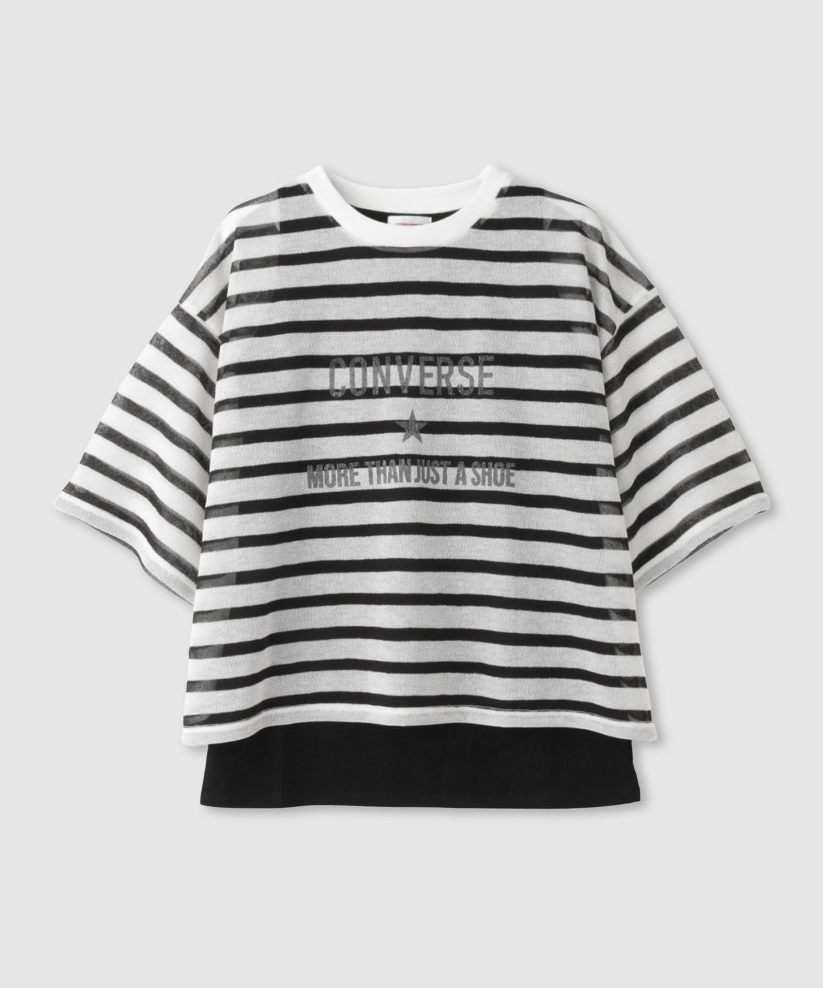 CONVERSE 透かしボーダーTシャツアンサンブル レディース