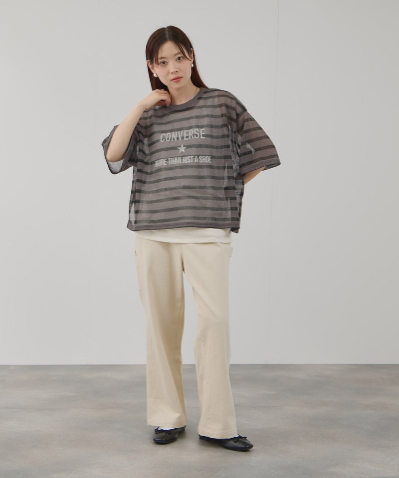CONVERSE 透かしボーダーTシャツアンサンブル レディース商品画像-9