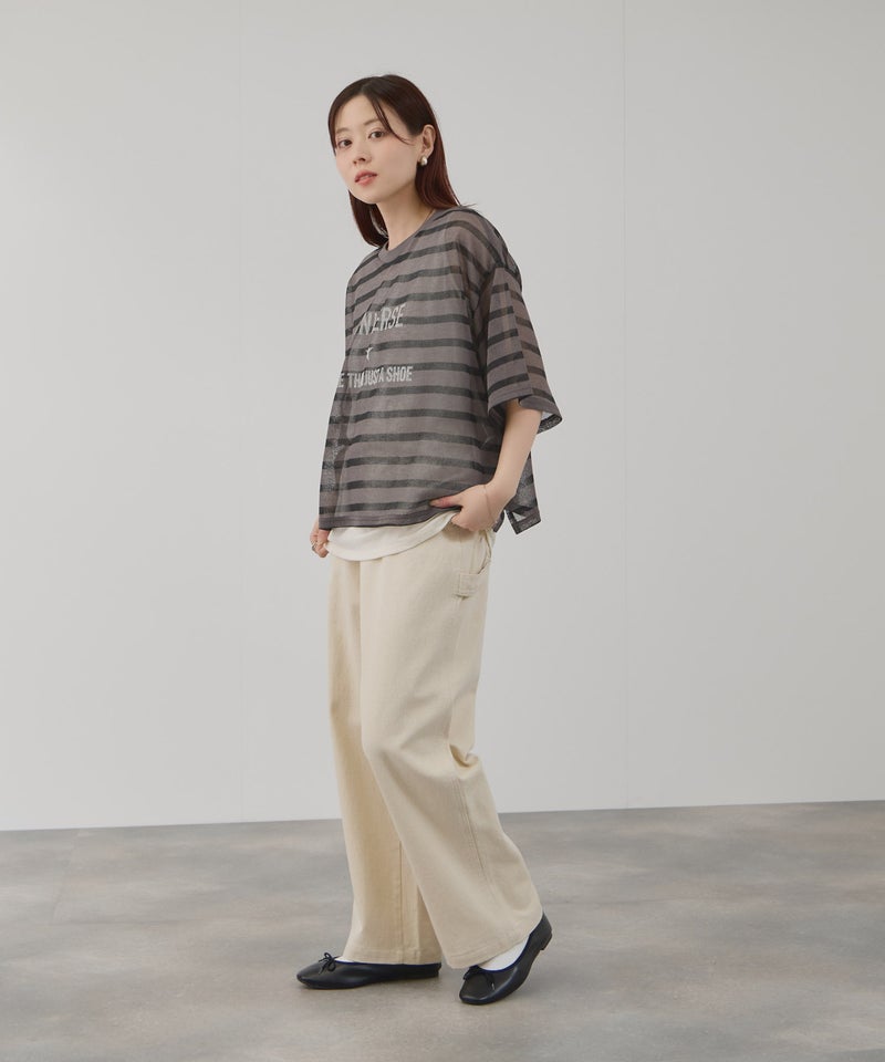 CONVERSE 透かしボーダーTシャツアンサンブル レディース商品画像-10