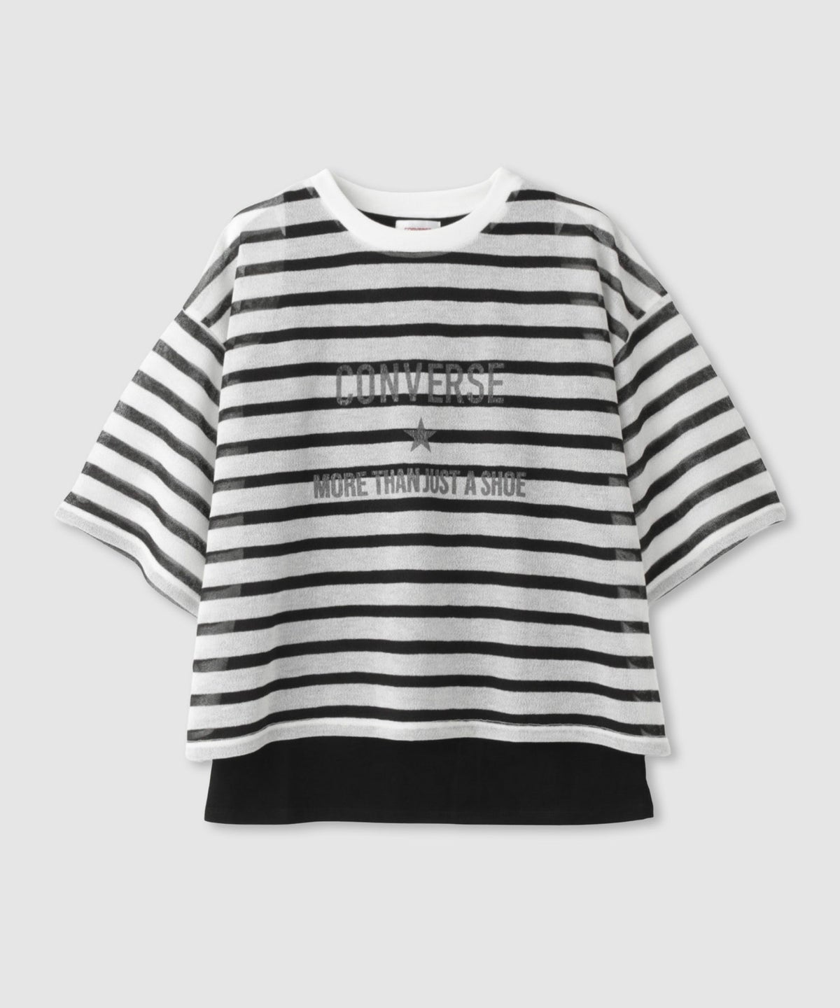 CONVERSE 透かしボーダーTシャツアンサンブル レディース