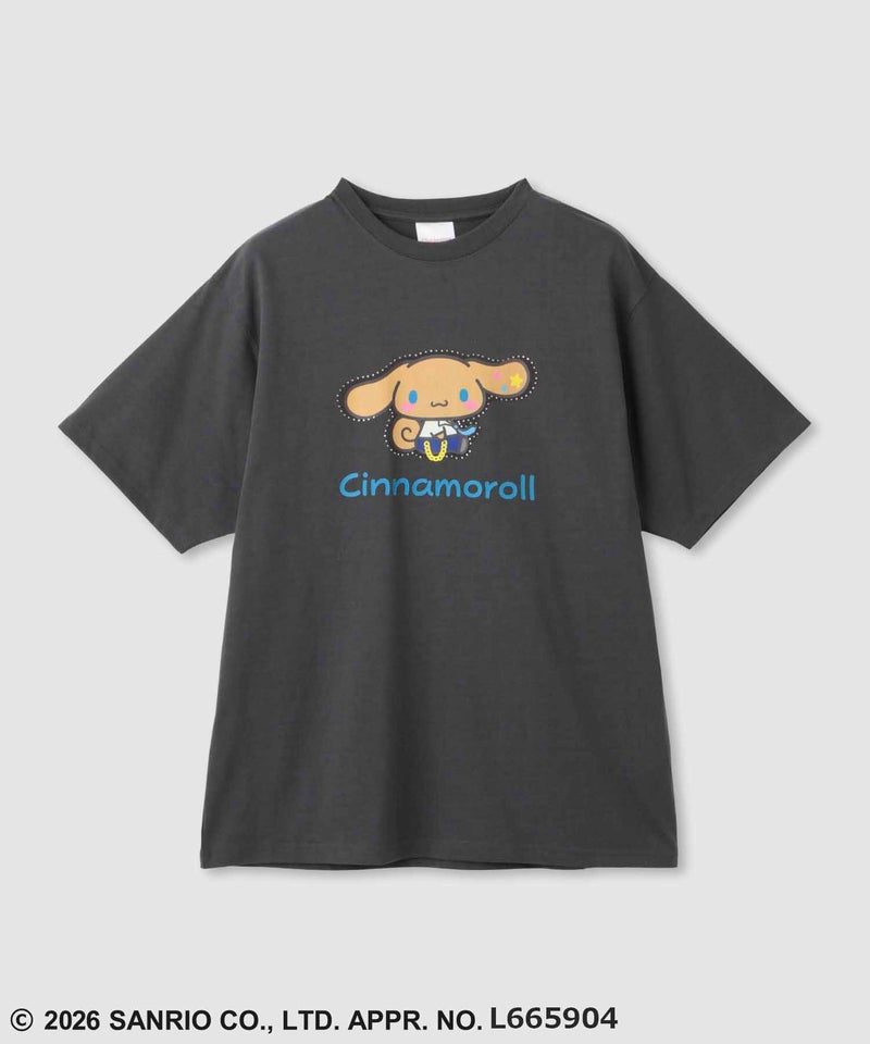 サンリオキャラクターズ 日焼けキャラクタープリント ラインストーンビッグTシャツ レディース メール便 対応商品商品画像-3