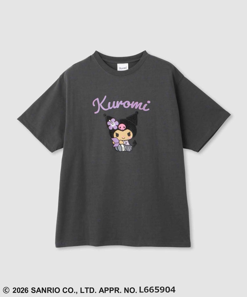 サンリオキャラクターズ 日焼けキャラクタープリント ラインストーンビッグTシャツ レディース メール便 対応商品商品画像-4