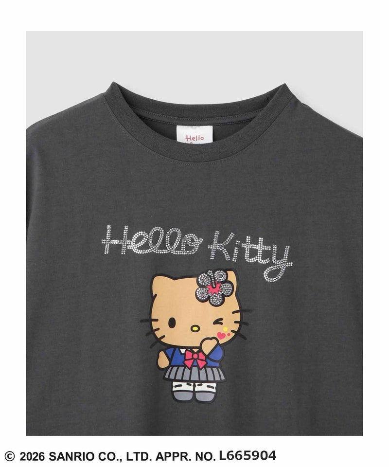 サンリオキャラクターズ 日焼けキャラクタープリント ラインストーンビッグTシャツ レディース メール便 対応商品商品画像-8