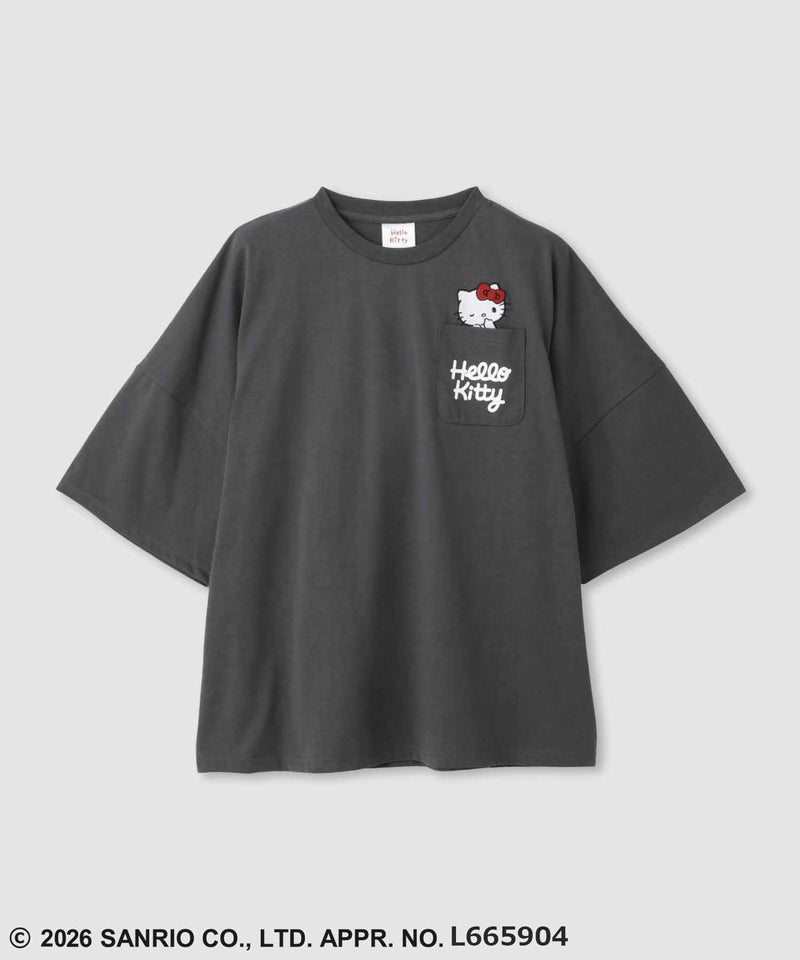 サンリオキャラクターズ ポケット刺繍キャラクターTシャツ レディース メール便 対応商品商品画像-3