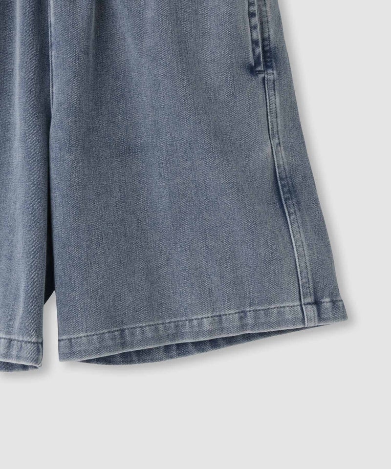 NAVY  SARARI ニットデニム ケミカルウォッシュ イージーショートパンツ キッズ商品画像-6