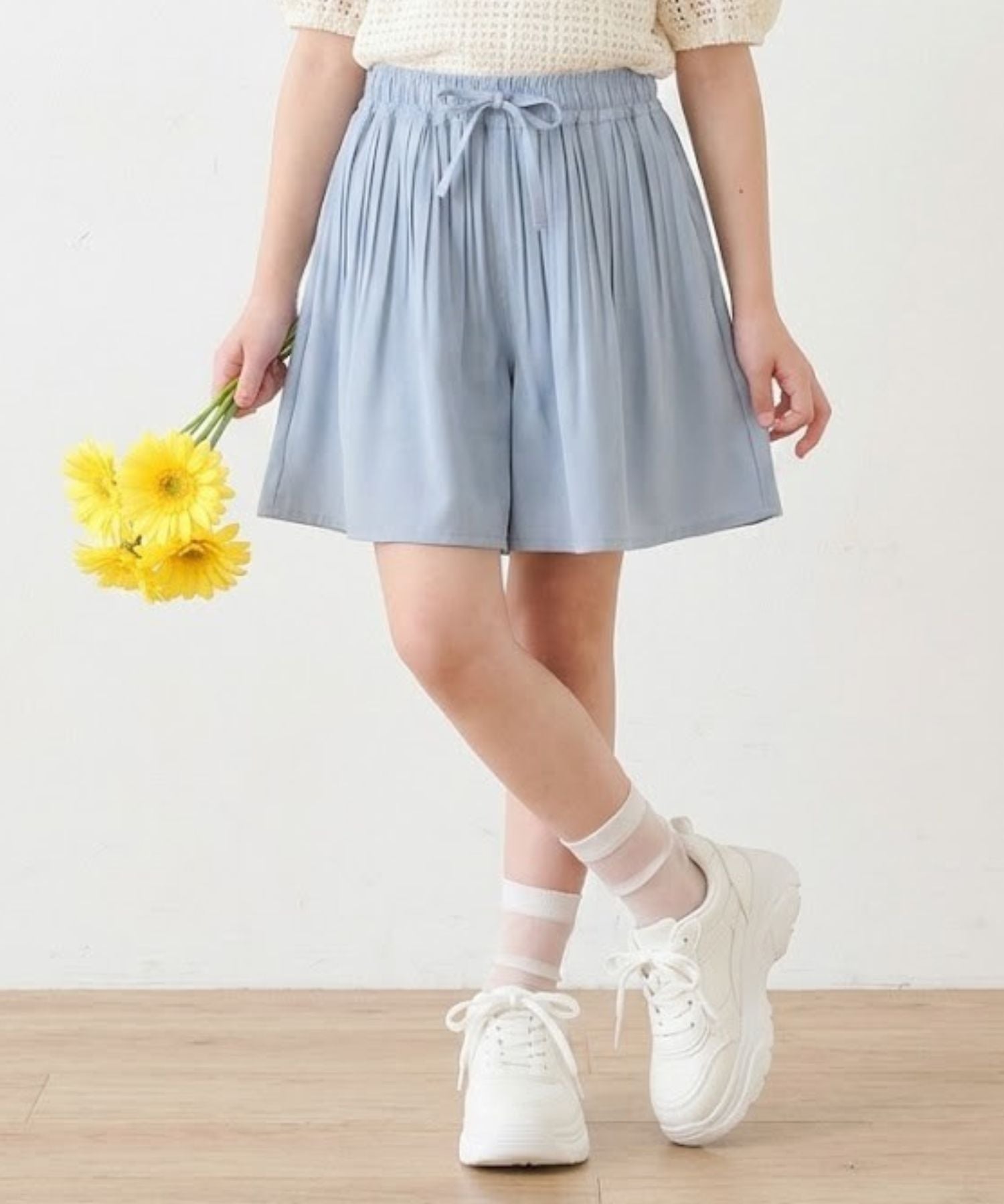 NAVY SARARI けしプリーツ キュロットパンツ キッズ