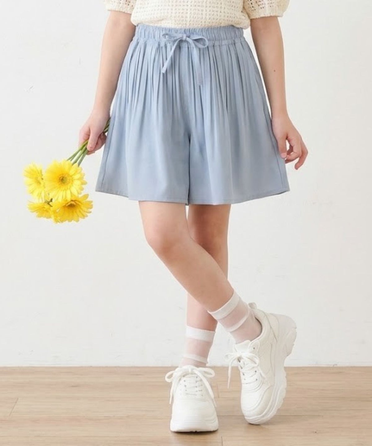 NAVY SARARI けしプリーツ キュロットパンツ キッズ
