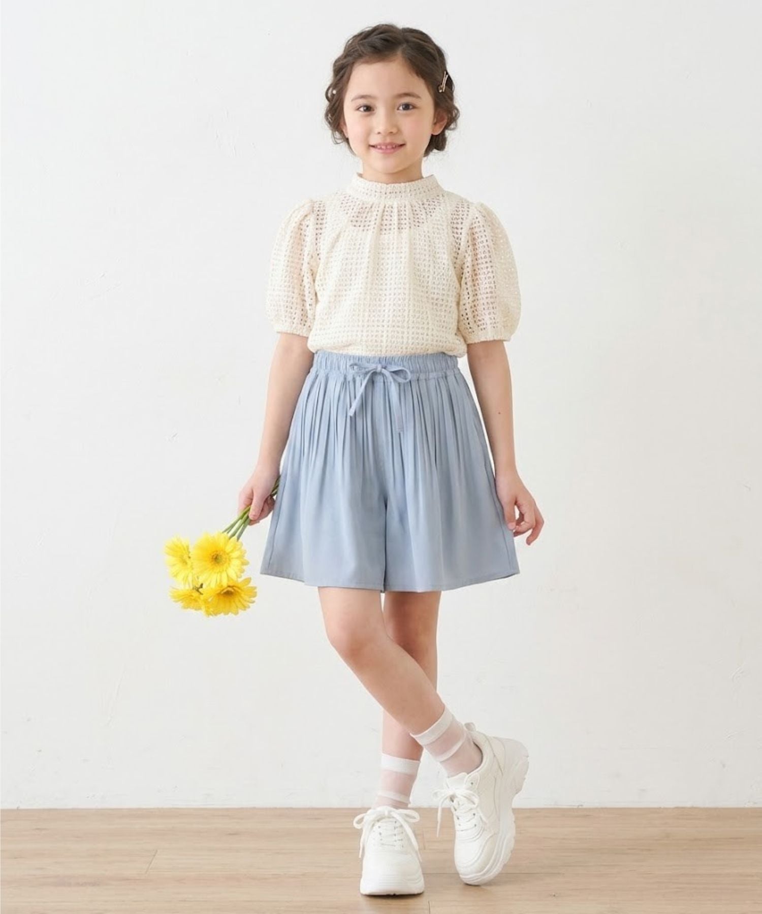 NAVY SARARI けしプリーツ キュロットパンツ キッズ