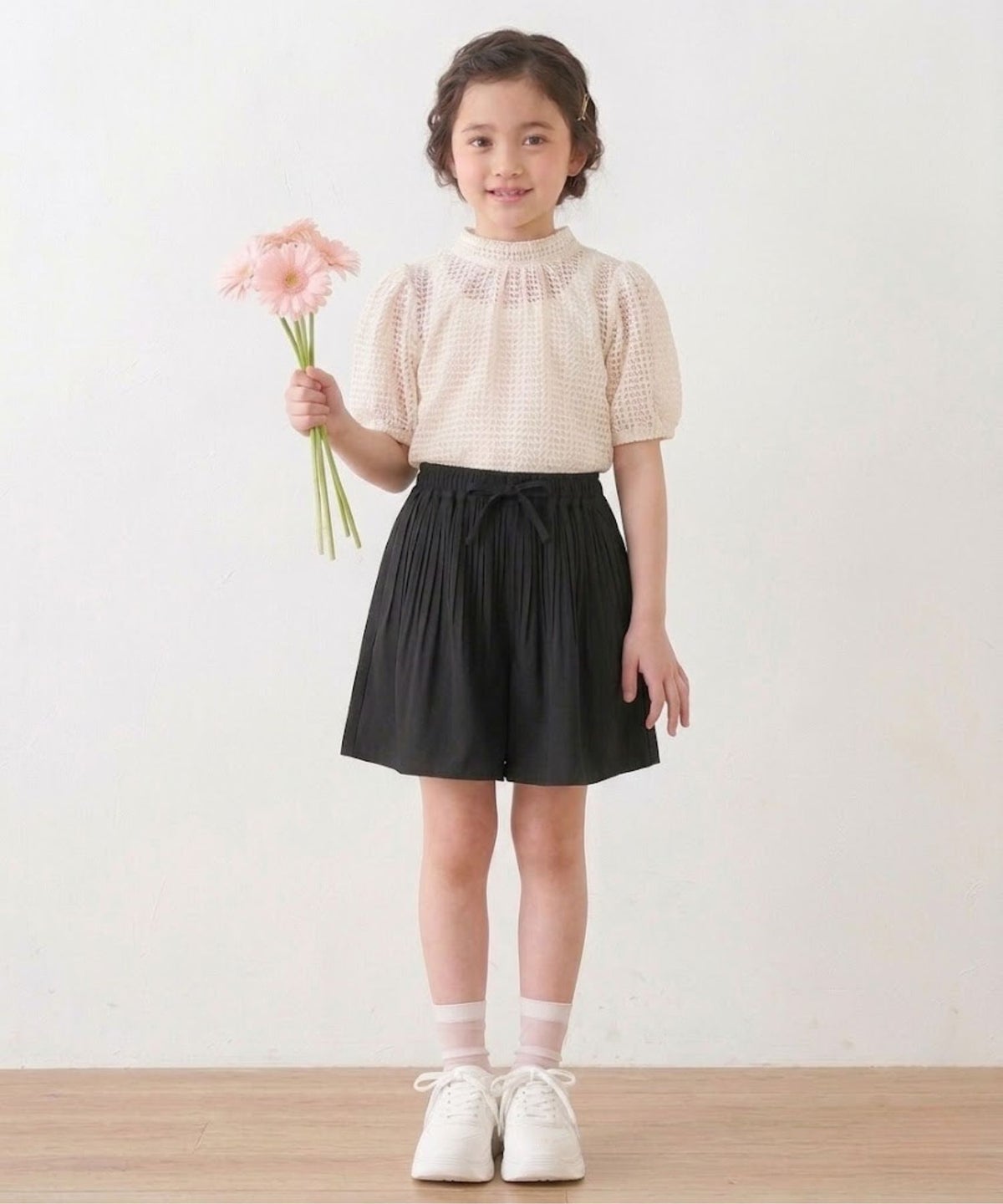 NAVY SARARI けしプリーツ キュロットパンツ キッズ