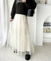Classical Elf ふわっと愛らしく。チュールティアードロングスカート商品サムネイル-1