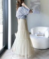 Classical Elf ふわっと愛らしく。チュールティアードロングスカート商品サムネイル-11