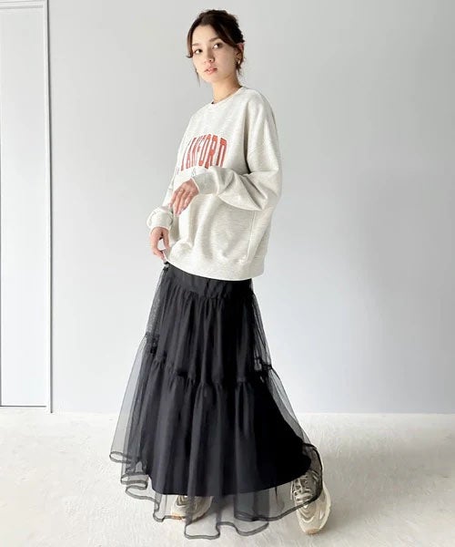 Classical Elf ふわっと愛らしく。チュールティアードロングスカート商品画像-15