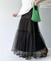 Classical Elf ふわっと愛らしく。チュールティアードロングスカート商品サムネイル-20