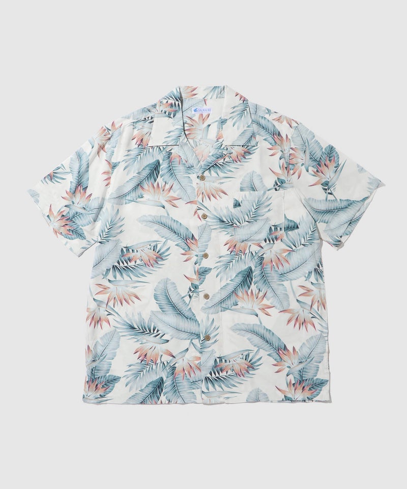 NAVY  SARARI レーヨンアロハプリントシャツ メンズ商品画像-1