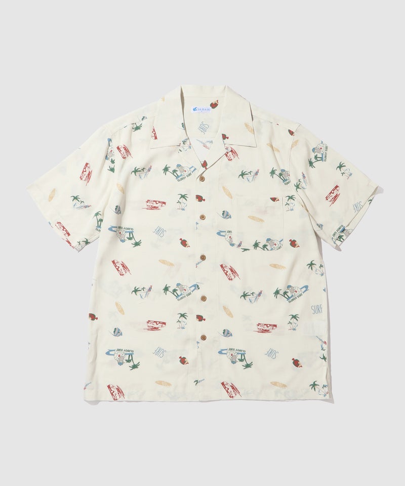 NAVY SARARI レーヨンアロハプリントシャツ メンズ商品画像-2