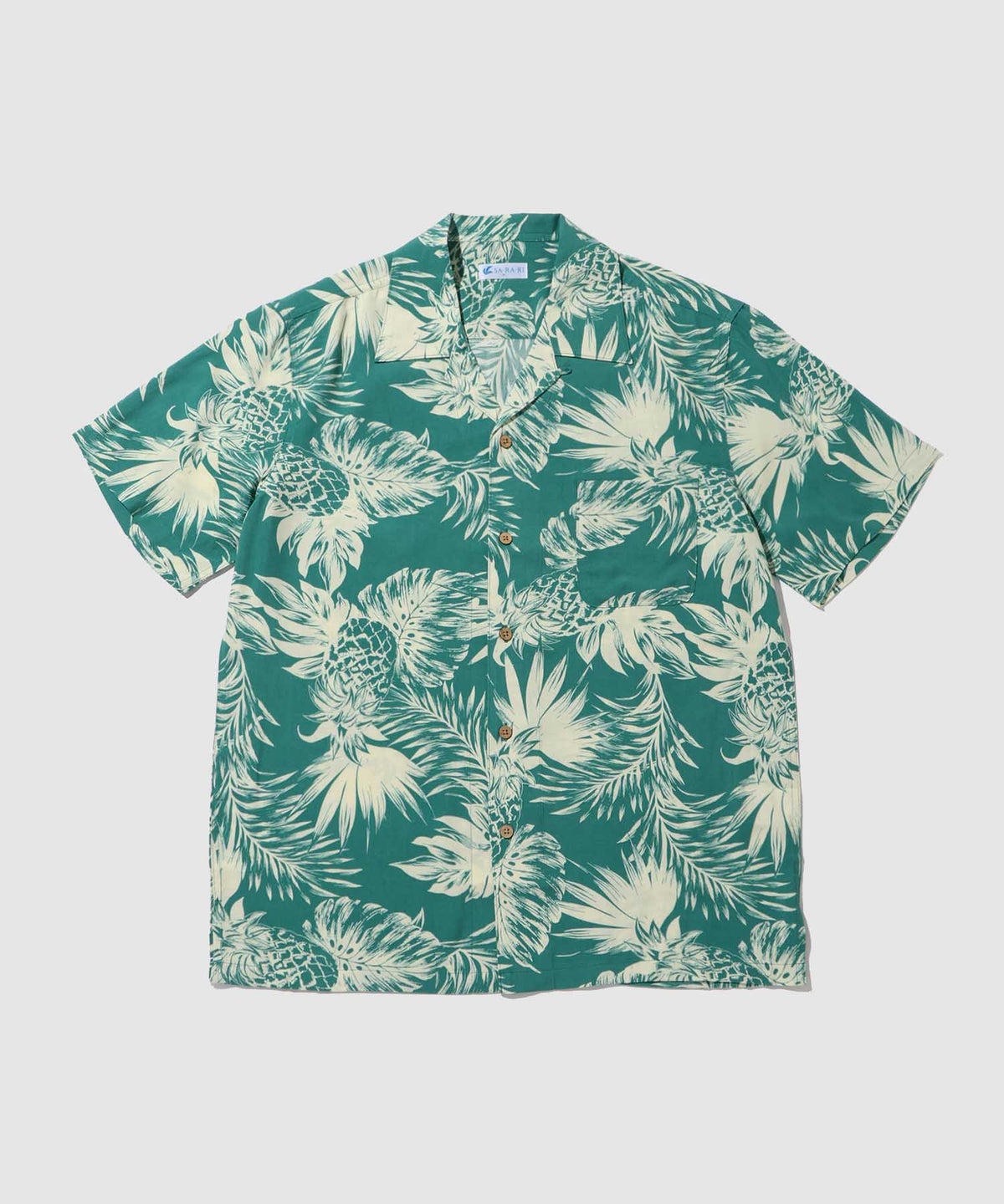 NAVY SARARI レーヨンアロハプリントシャツ メンズ