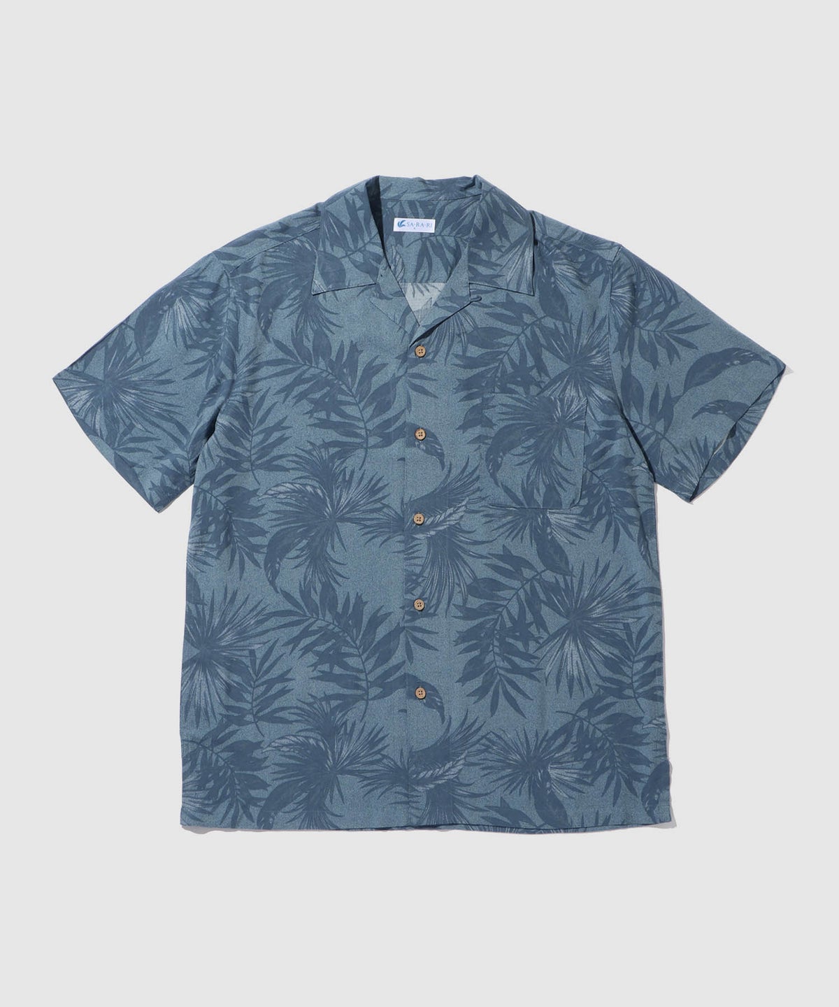 NAVY SARARI レーヨンアロハプリントシャツ メンズ