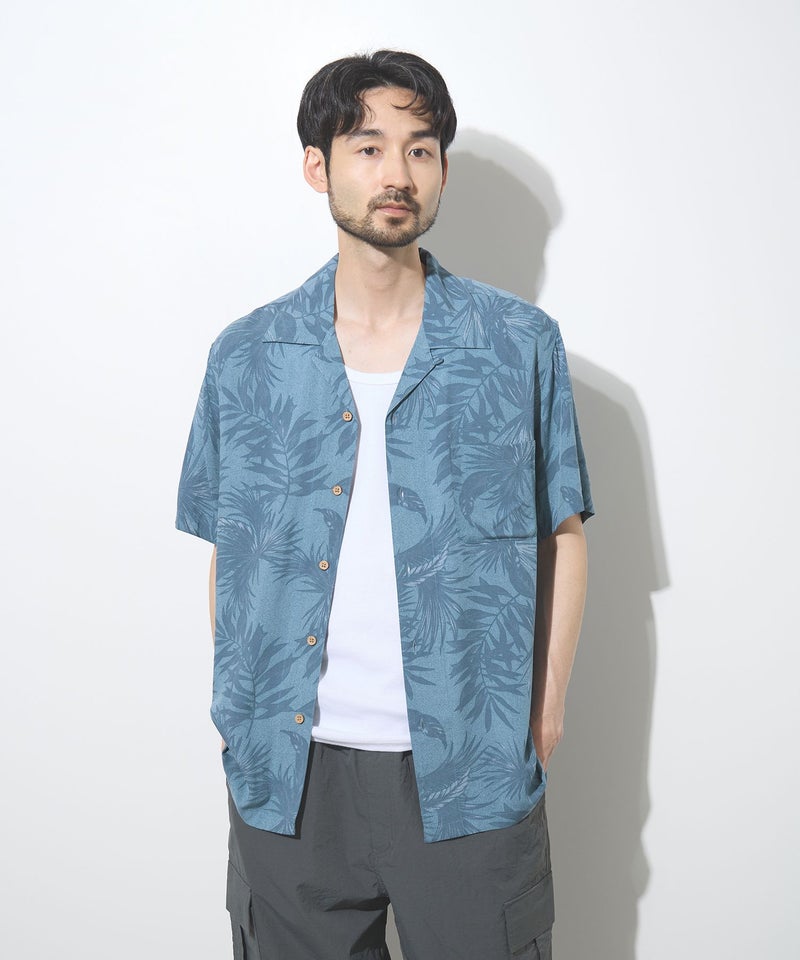 NAVY SARARI レーヨンアロハプリントシャツ メンズ商品画像-6