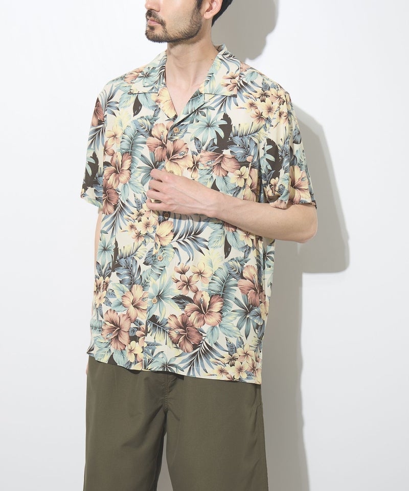 NAVY SARARI レーヨンアロハプリントシャツ メンズ商品画像-16