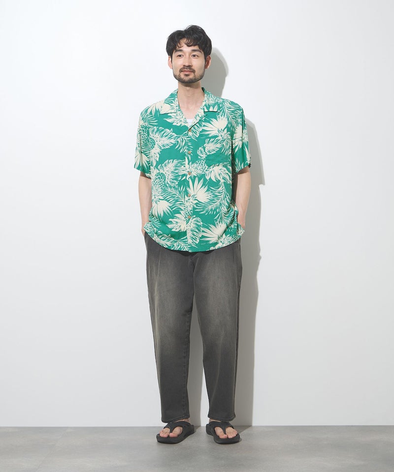 NAVY SARARI レーヨンアロハプリントシャツ メンズ商品画像-20