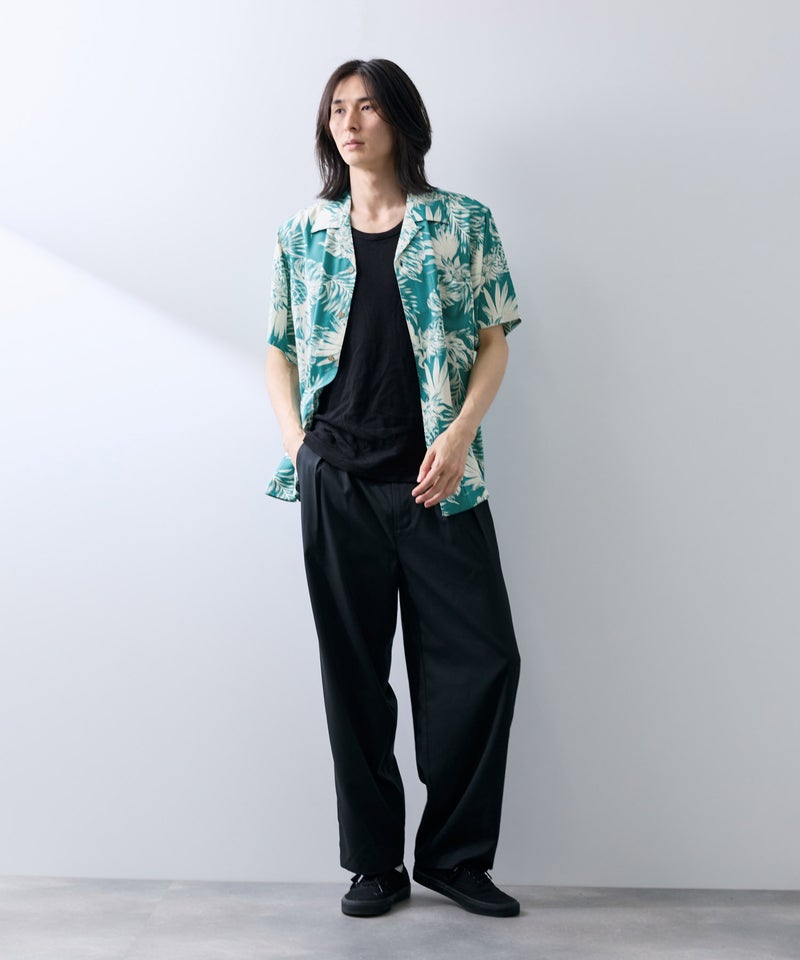 NAVY  SARARI レーヨンアロハプリントシャツ メンズ商品画像-22