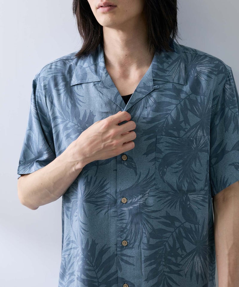 NAVY  SARARI レーヨンアロハプリントシャツ メンズ商品画像-24