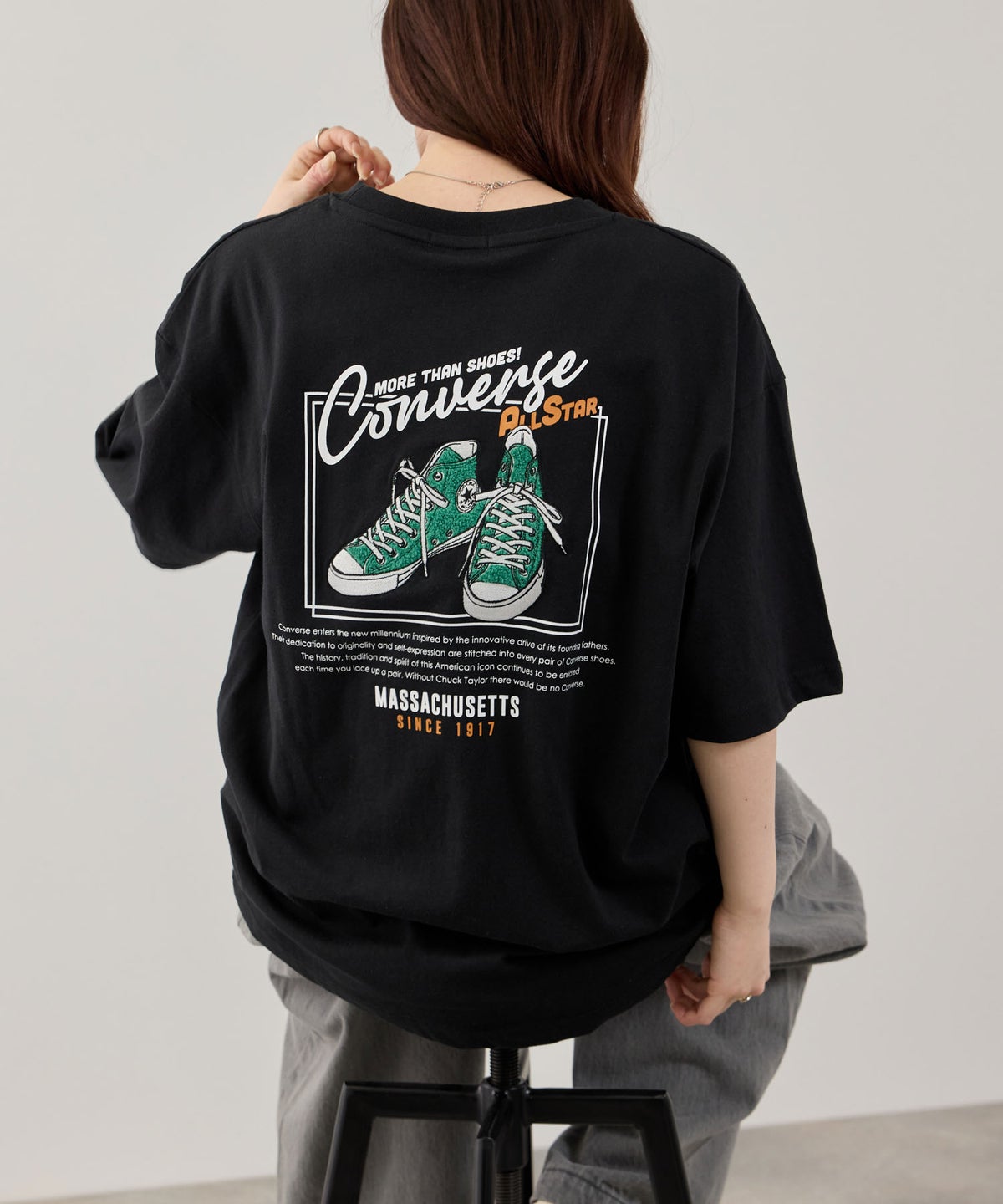 CONVERSE サガラ刺繍Tシャツ メンズ メール便 対応商品