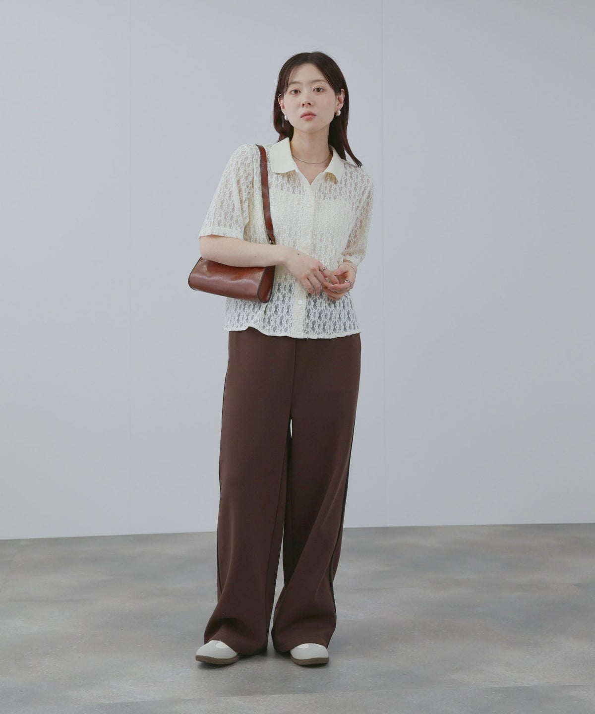 Free Nature 総レースミニシャツ レディース