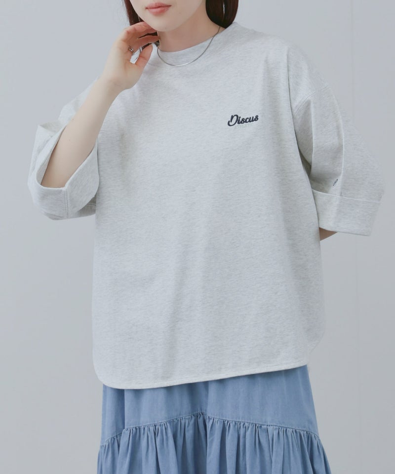 DISCUS ワンポイント刺繍Tシャツ 6分袖 レディース メール便 対応商品商品画像-4