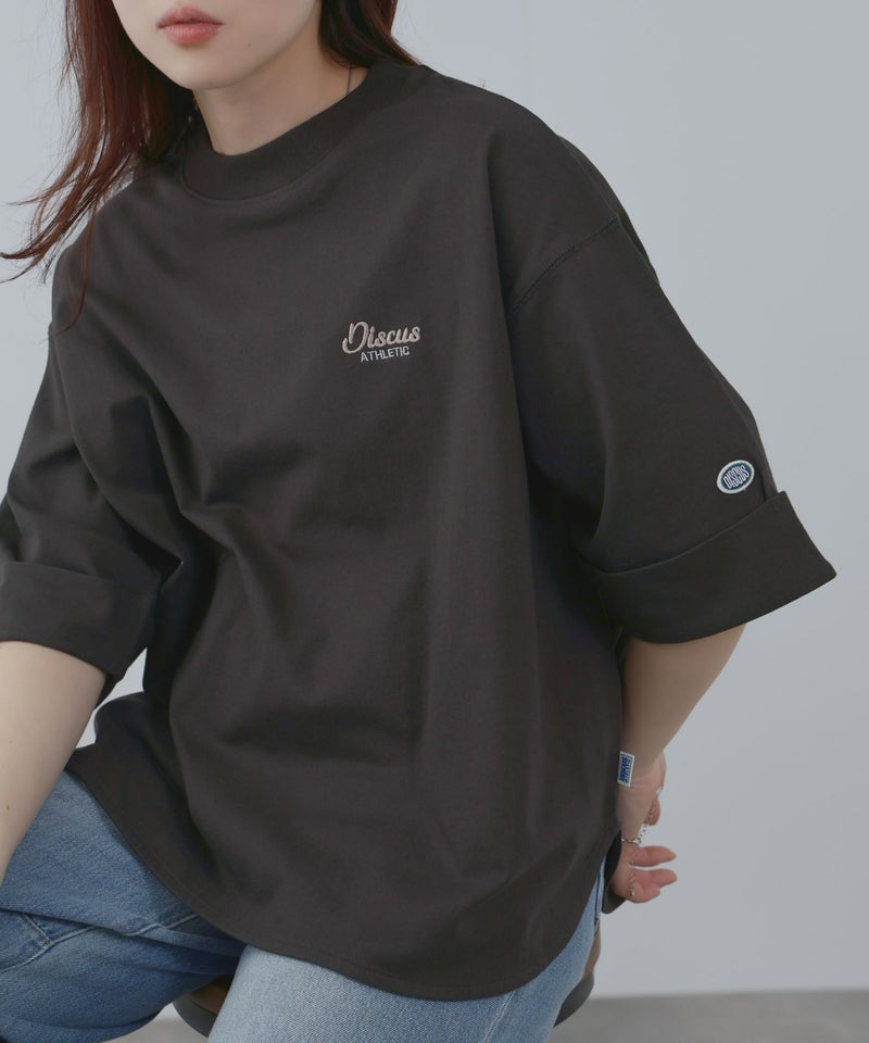 DISCUS ワンポイント刺繍Tシャツ 6分袖 レディース メール便 対応商品商品画像-10